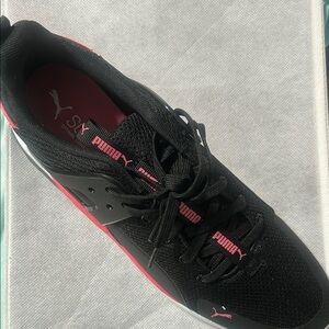 Puma Black and Neon Pink Sneakers